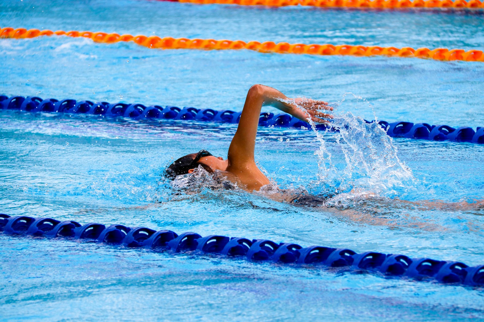 Lignes d'eau d'une piscine sportive